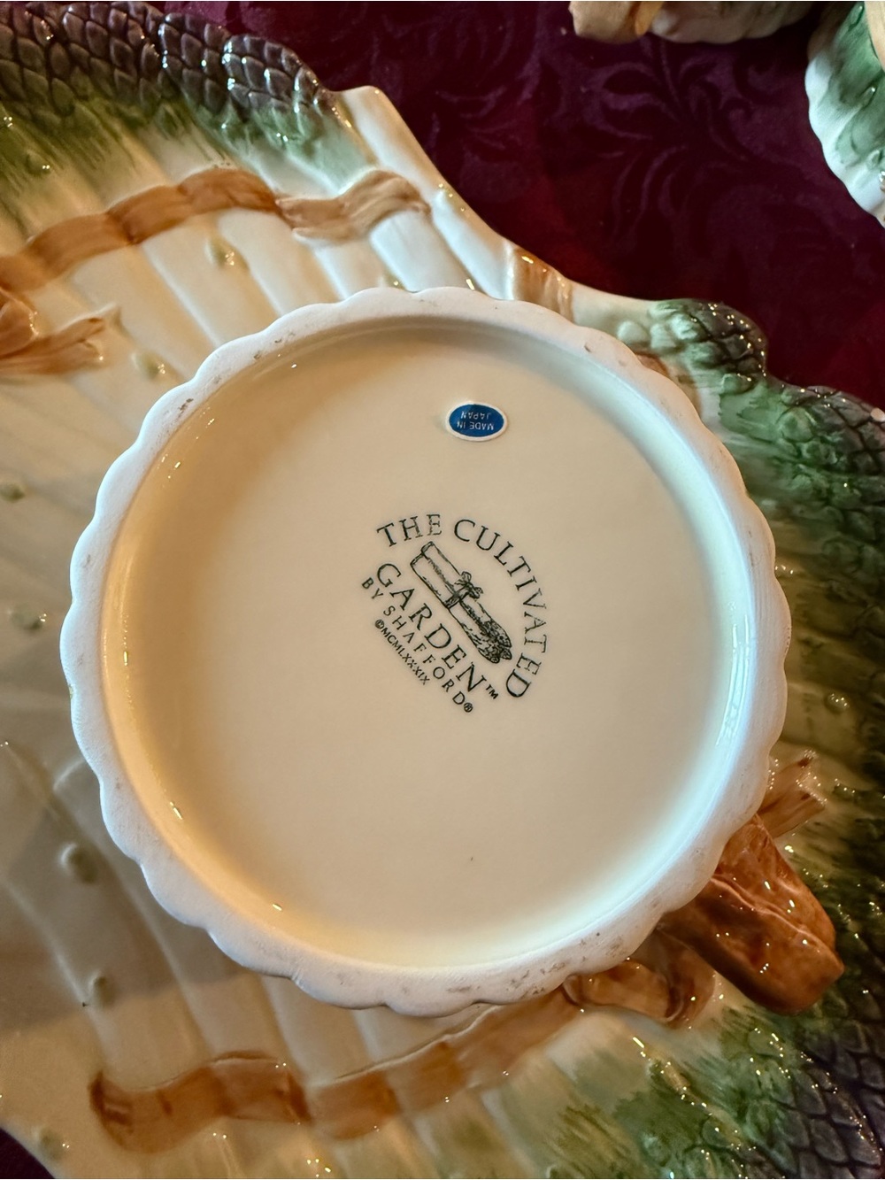 The Cultivated Garden by Shafford plate and cup set - Stunning Asparagus set. - Picture 5 of 5